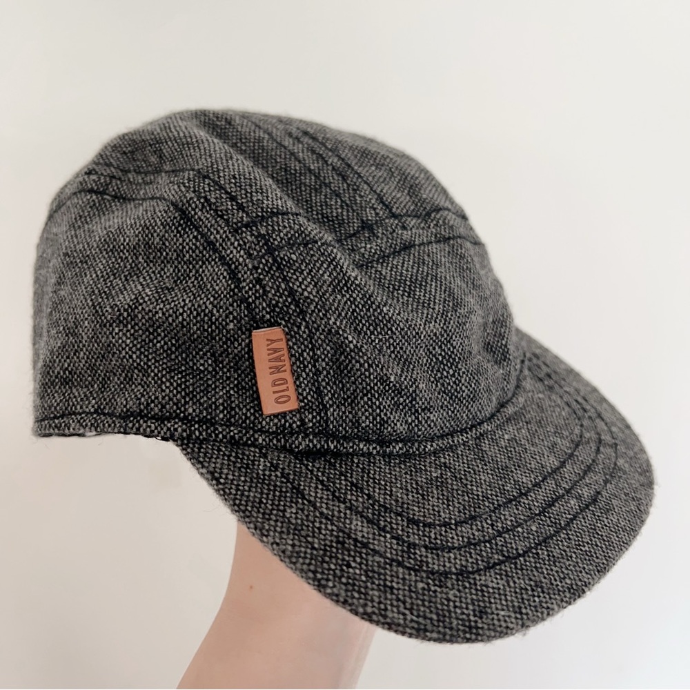 Old Navy Classic Charcoal Newsboy Cap - XS｜Tweed Style